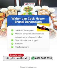 Lowongan Juru Masak dan Waiter Restoran/Rumah Makan Brunei